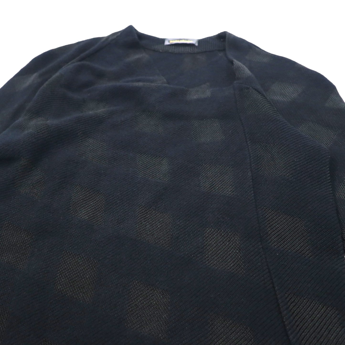 ISSEY MIYAKE 70's Knit Dress M Black Patterned Acrylic Asymmetric