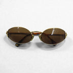 GUCCI Vintage Oval Sunglasses Gold Tortoiseshell Made in Italy