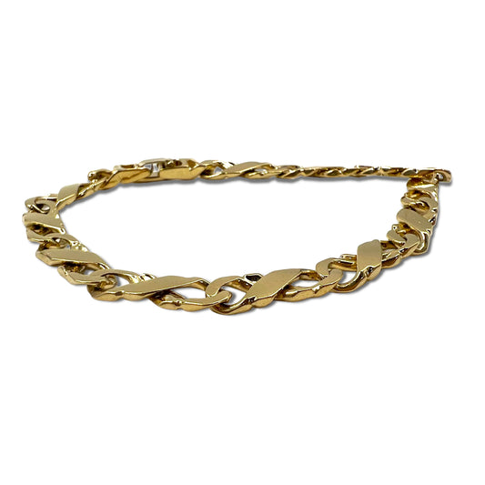 日本然リトテ-古着オンライン-Vintage Link Chain Bracelet ヴィンテージ リンクチェーン ブレスレット 19cm ゴールド-Vintage Link Chain Bracelet 19cm Gold