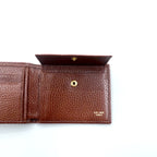 CELINE Bifold Wallet Brown Leather Embossed Triomphe Engraved Old Unused Item