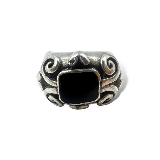 SILVER RING ブラックオニキス シルバー リング 指輪 13号 925 ゴシックデザイン