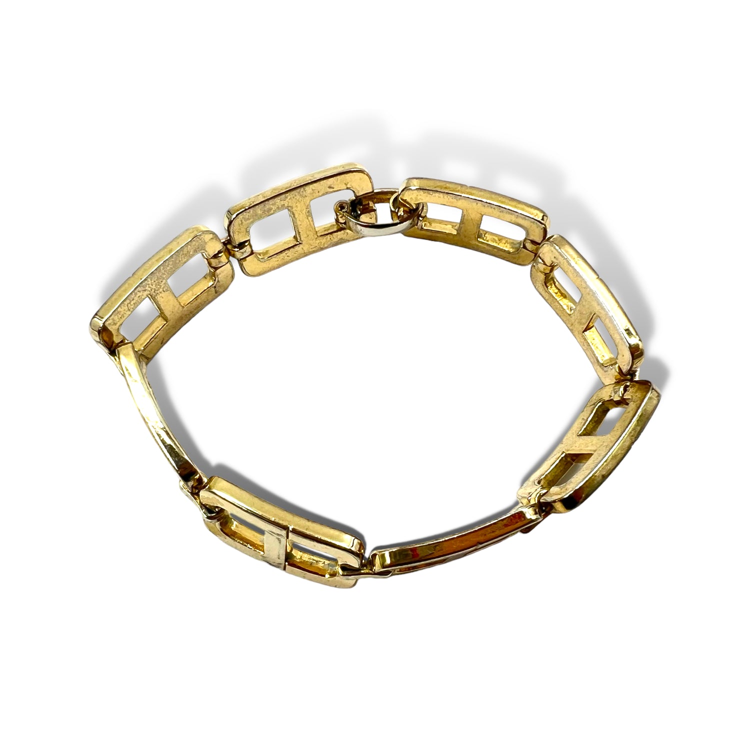 Christian Dior Vintage CD Logo motif bracelet Gold German engraved 