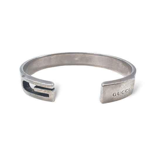 日本然リトテ-古着オンライン-GUCCI ブランデッドG バングル ブレスレット シルバー SILVER 925 イタリア製-GUCCI Branded G Bangle Bracelet Silver SILVER 925 Italy Made