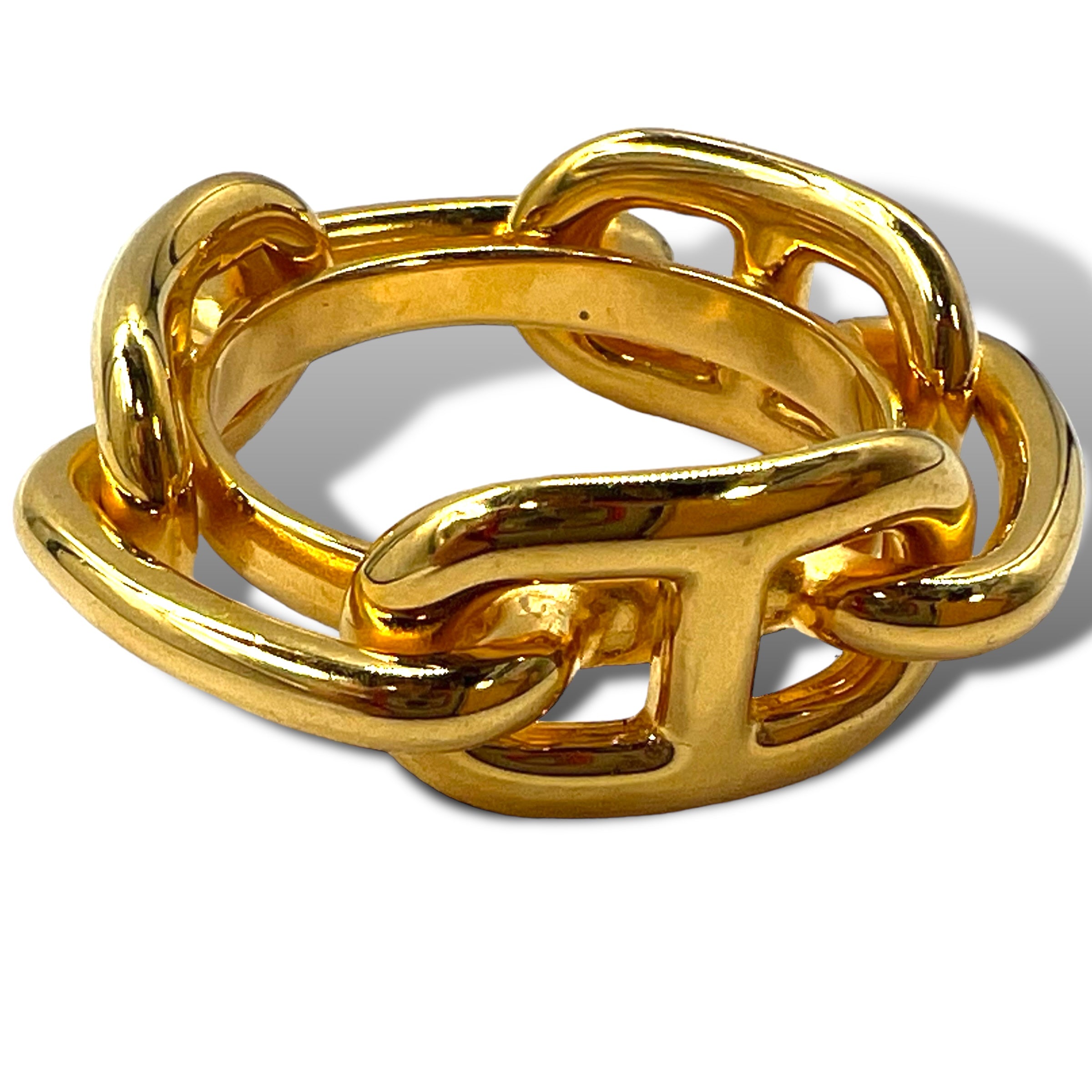 HERMES Chaine d'Ancre Scarf Ring Gold Metal