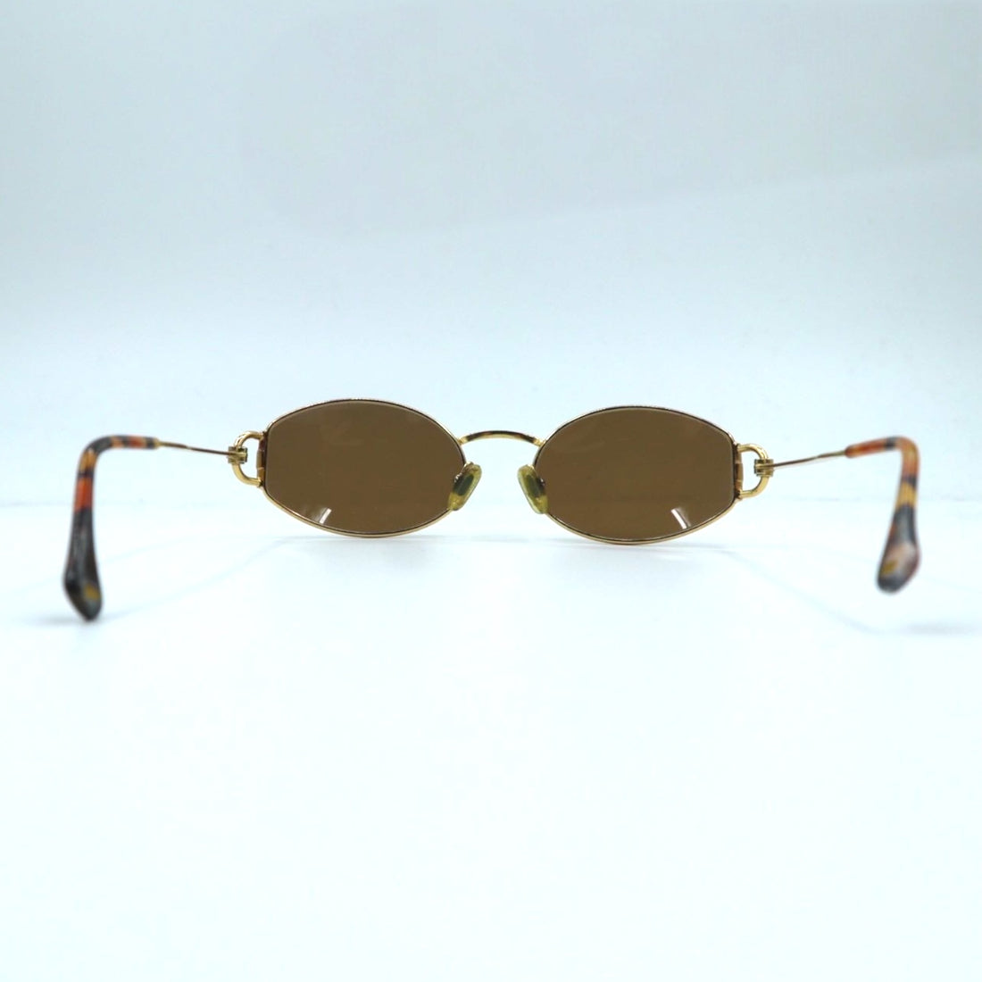 GUCCI Vintage Oval Sunglasses Gold Tortoiseshell Made in Italy