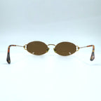 GUCCI Vintage Oval Sunglasses Gold Tortoiseshell Made in Italy