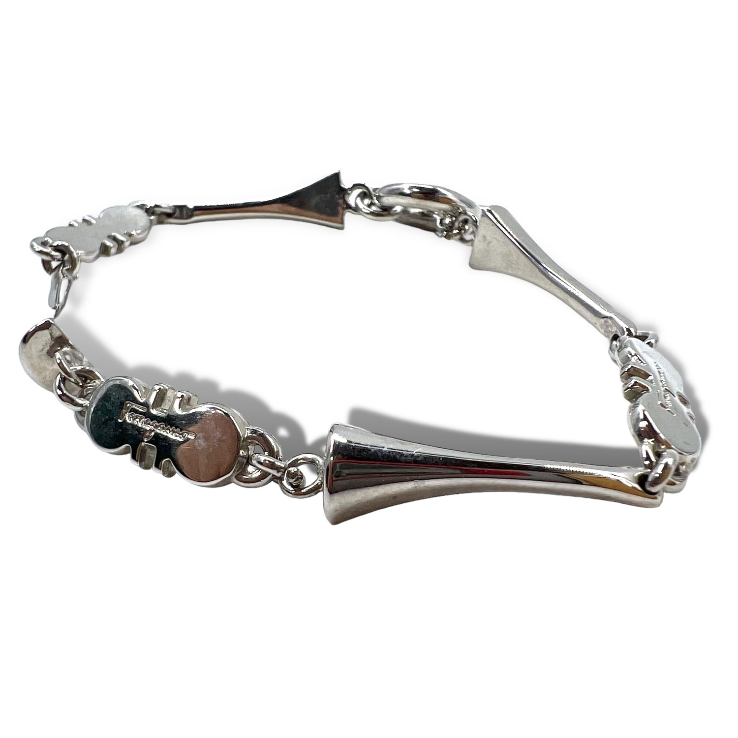 Salvatore Ferragamo Italy Made Gancini Bracelet Chain Silver Metal ...