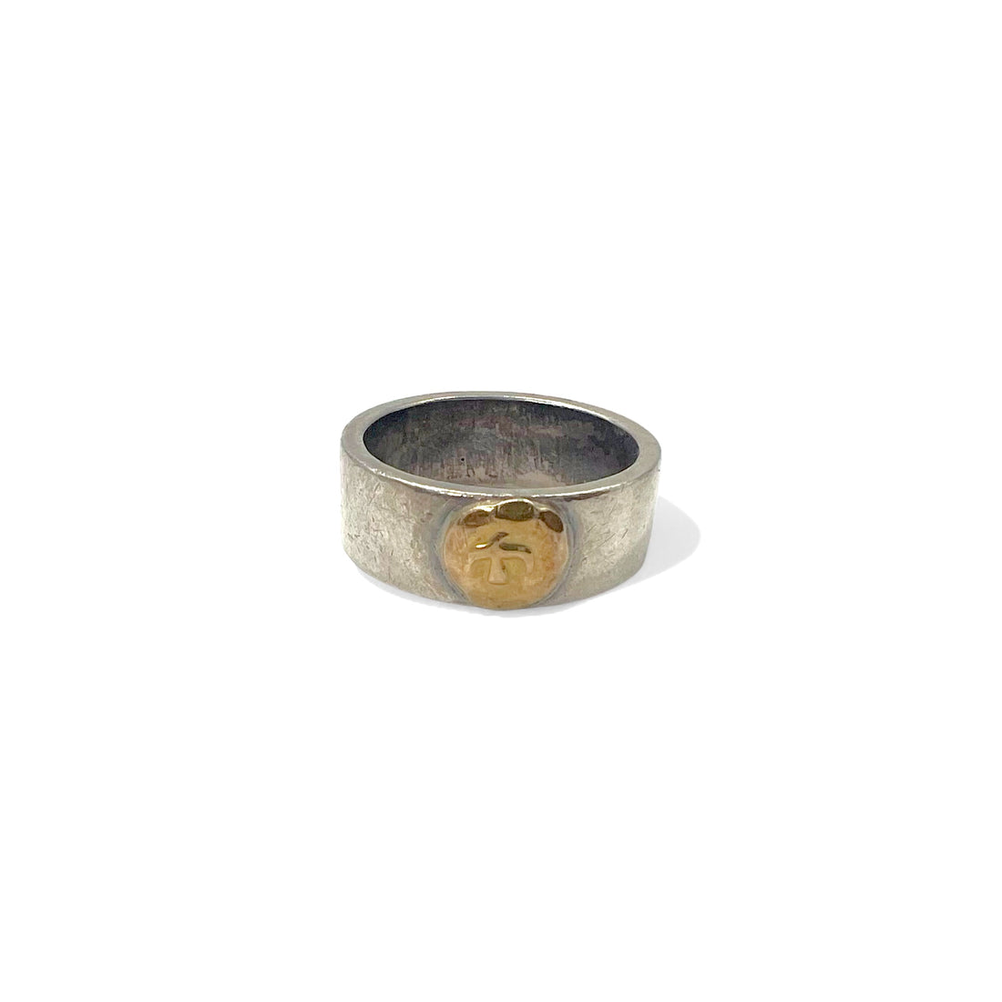 日本然リトテ-古着オンライン-goro's 平打ち リング 指輪 19号 シルバー ゴールド イーグル 金 メタル-goro's flat ring US size #9.5 silver gold eagle gold metal