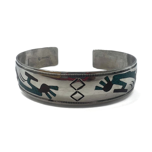 日本然リトテ-古着オンライン-Vintage Hopi Indian Bracelet ホピ族 インディアンジュエリー バングル ホールマーク C刻印 ココペリ STERLING シルバー 925-Vintage Hopi Indian Bracelet Hopi Indian Jewelry Bangle Hallmark C Engraved Kokopelli STERLING Silver 925