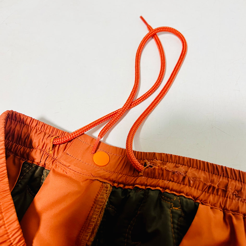 South2 West8 Quilted Pants, Size M, Orange, Padded, Polyester, Zippered Legs, Slit, LQ0706, Made in Japan