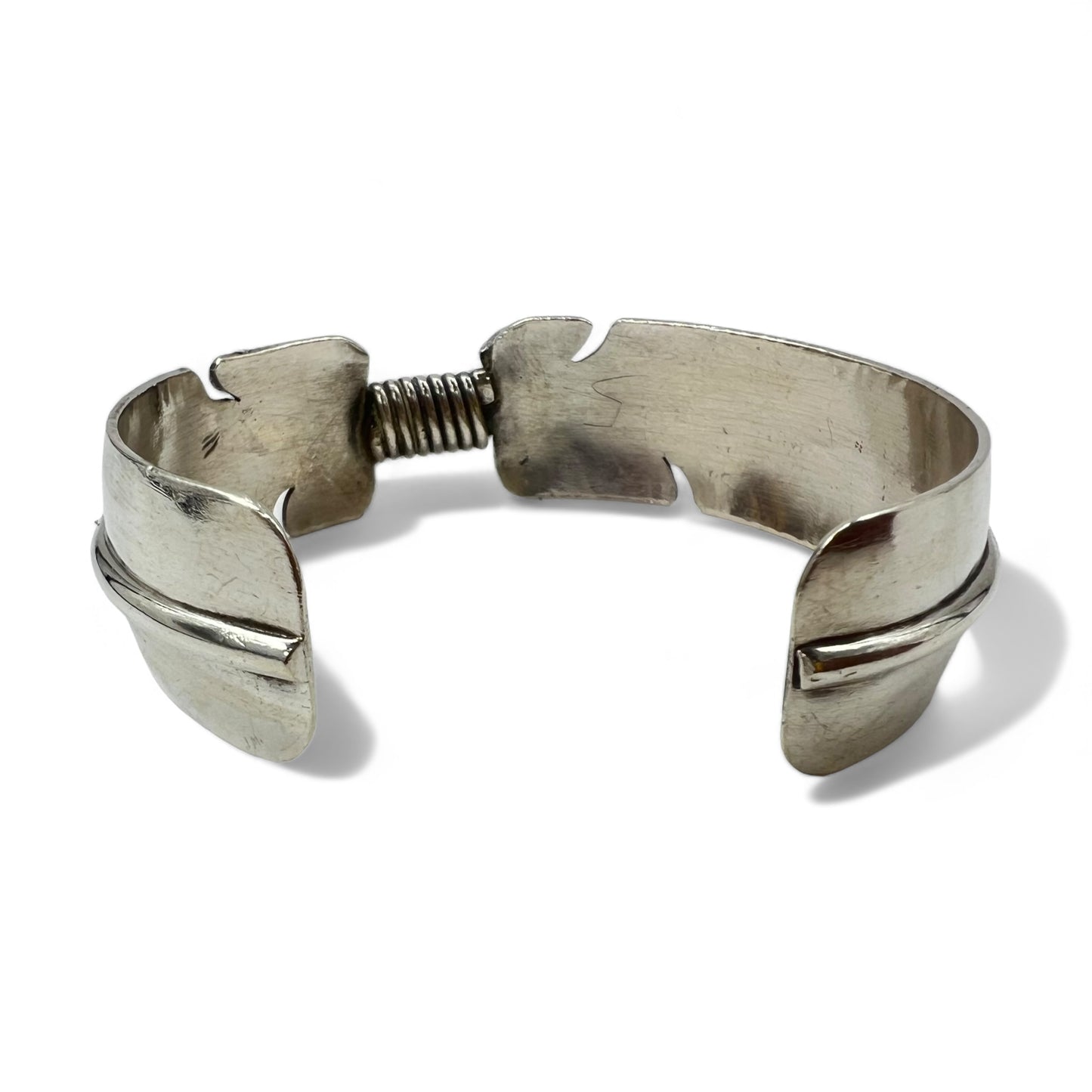 NAVAJO Vintage Indian Bracelet ナバホ族 インディアンジュエリー フェザー バングル STERLING シルバー ターコイズ