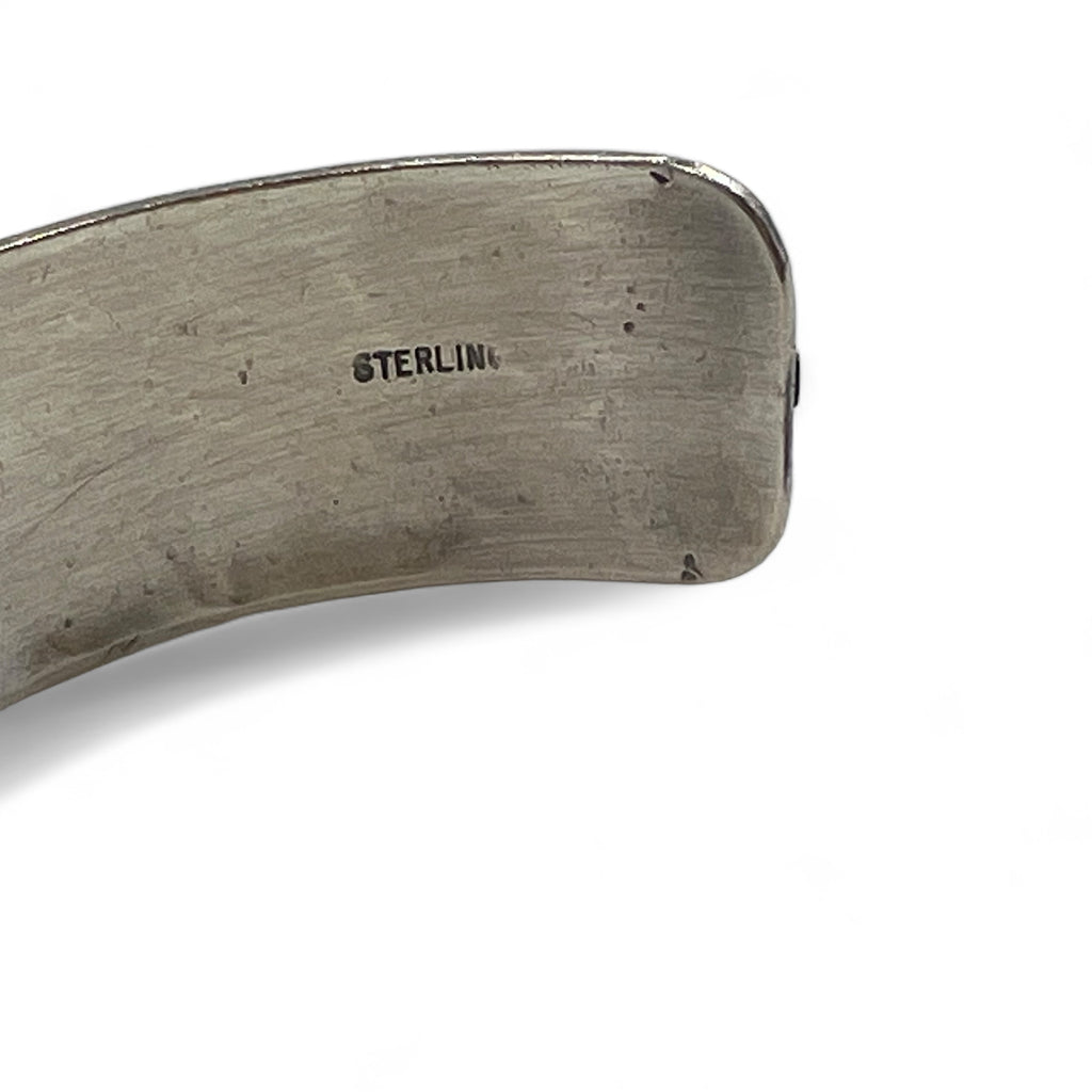 NAVAJO Vintage Indian Bracelet Navajo Indian Jewelry Feather Bangle STERLING Silver Turquoise