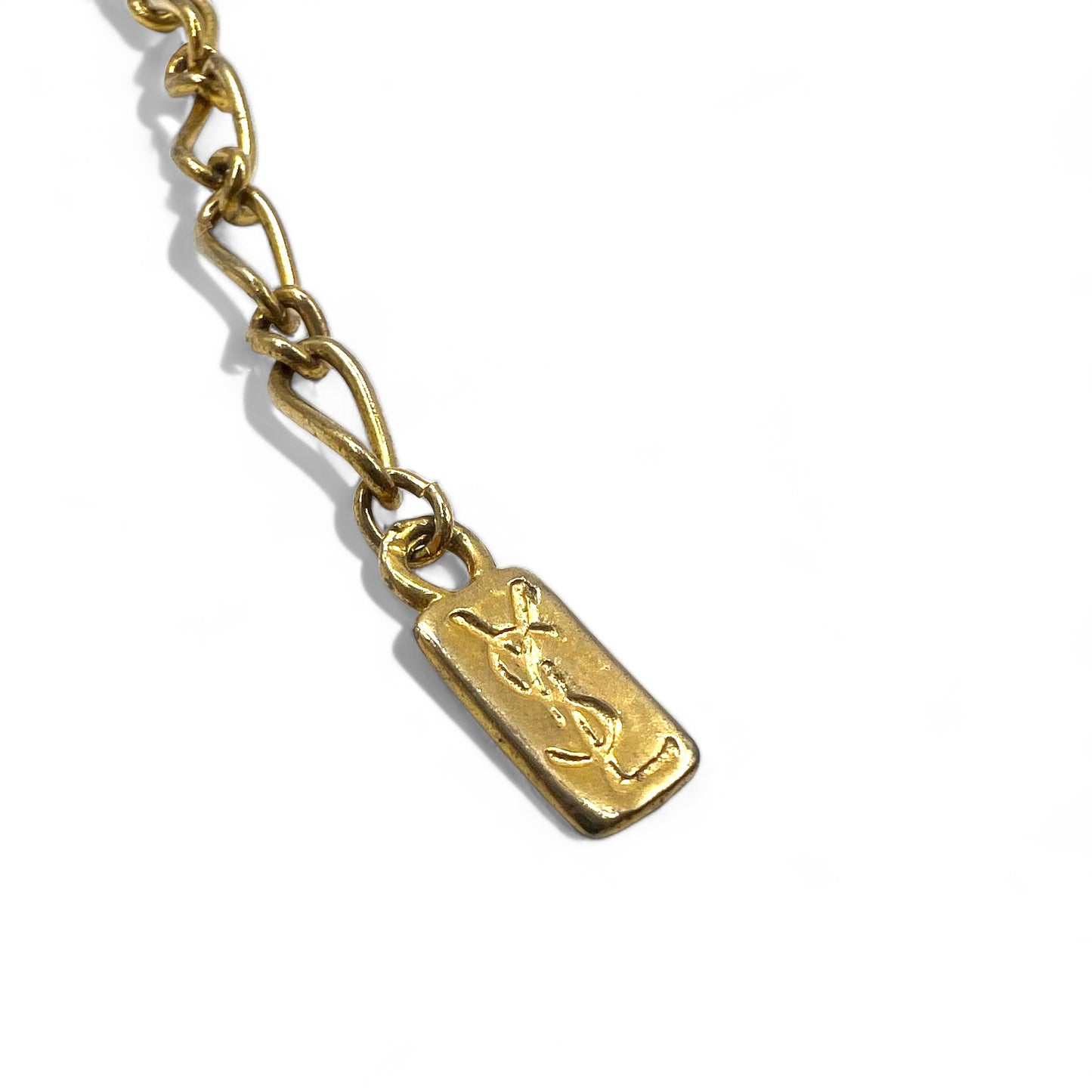 YVES SAINT LAURENT Vintage Azuki Chain Necklace Gold YSL – 日本然リトテ