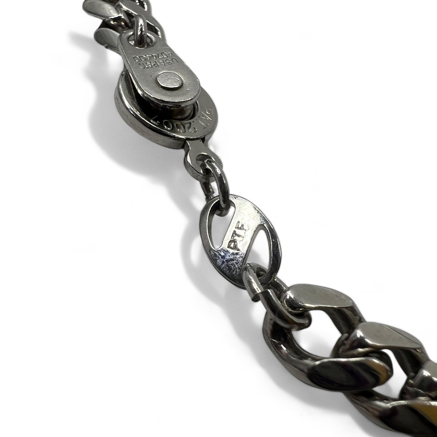 Vintage Chain Necklace 喜平 チェーン ネックレス チョーカー シルバー プラチナ張り USA PAT 4074400 刻印 PAT 2007