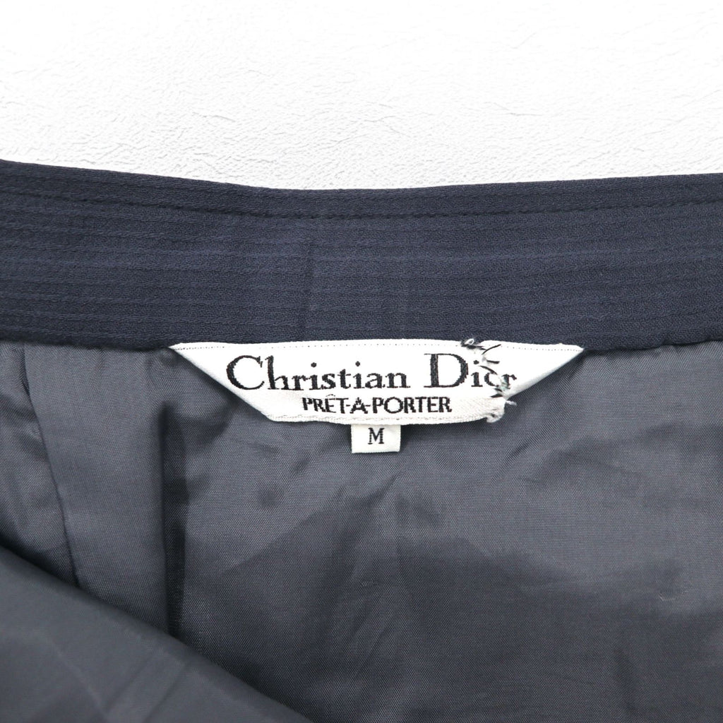 Christian Dior オールド PRET-A-PORTER プリーツスカート M グレー ウール 日本製