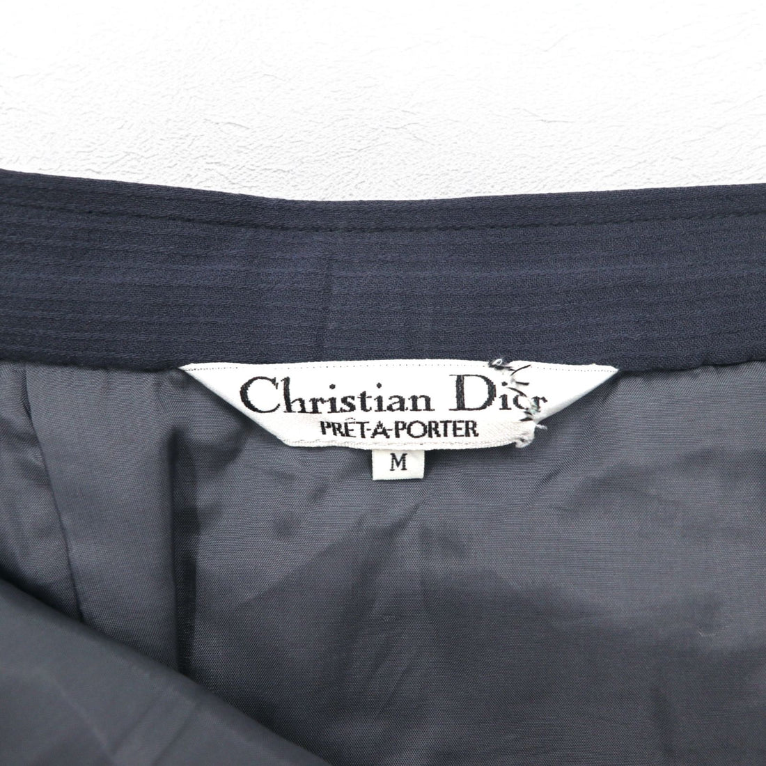 Christian Dior オールド PRET-A-PORTER プリーツスカート M グレー ウール 日本製