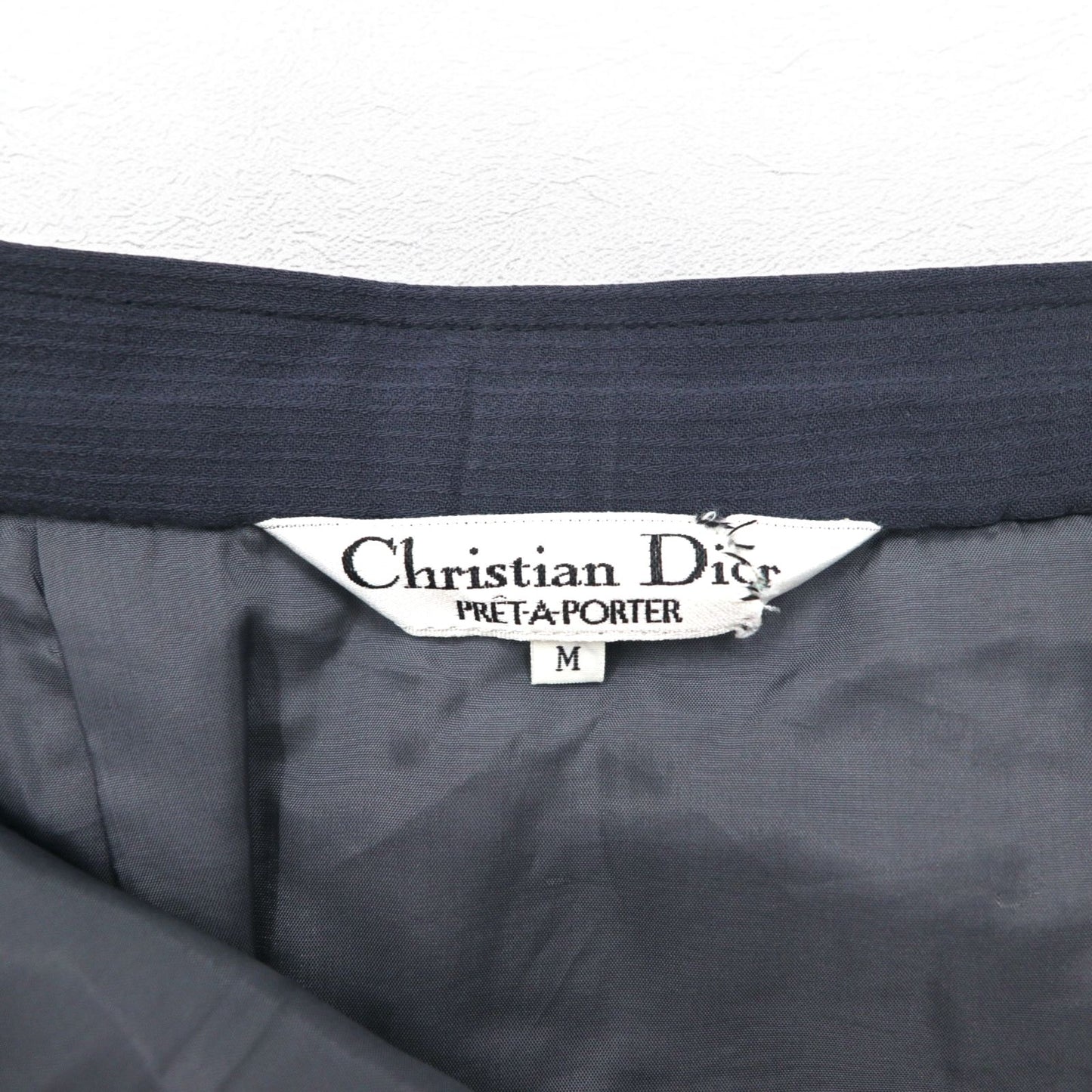 Christian Dior オールド PRET-A-PORTER プリーツスカート M グレー ウール 日本製