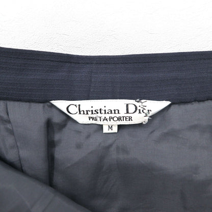 Christian Dior オールド PRET-A-PORTER プリーツスカート M グレー ウール 日本製