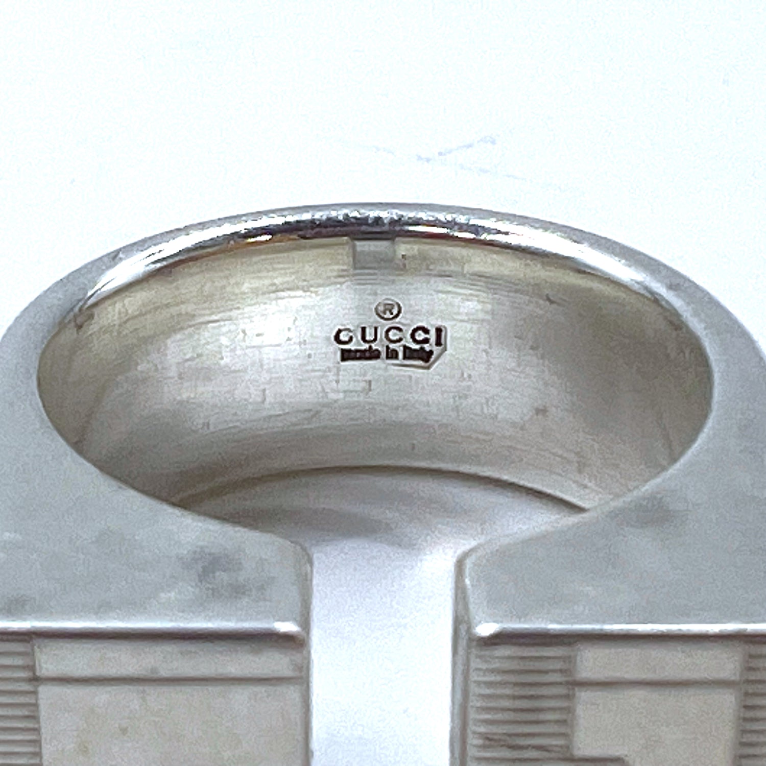 GUCCI GG Logo Mochi Ring Ring No. 9 Silver 925 Italian MADE – 日本