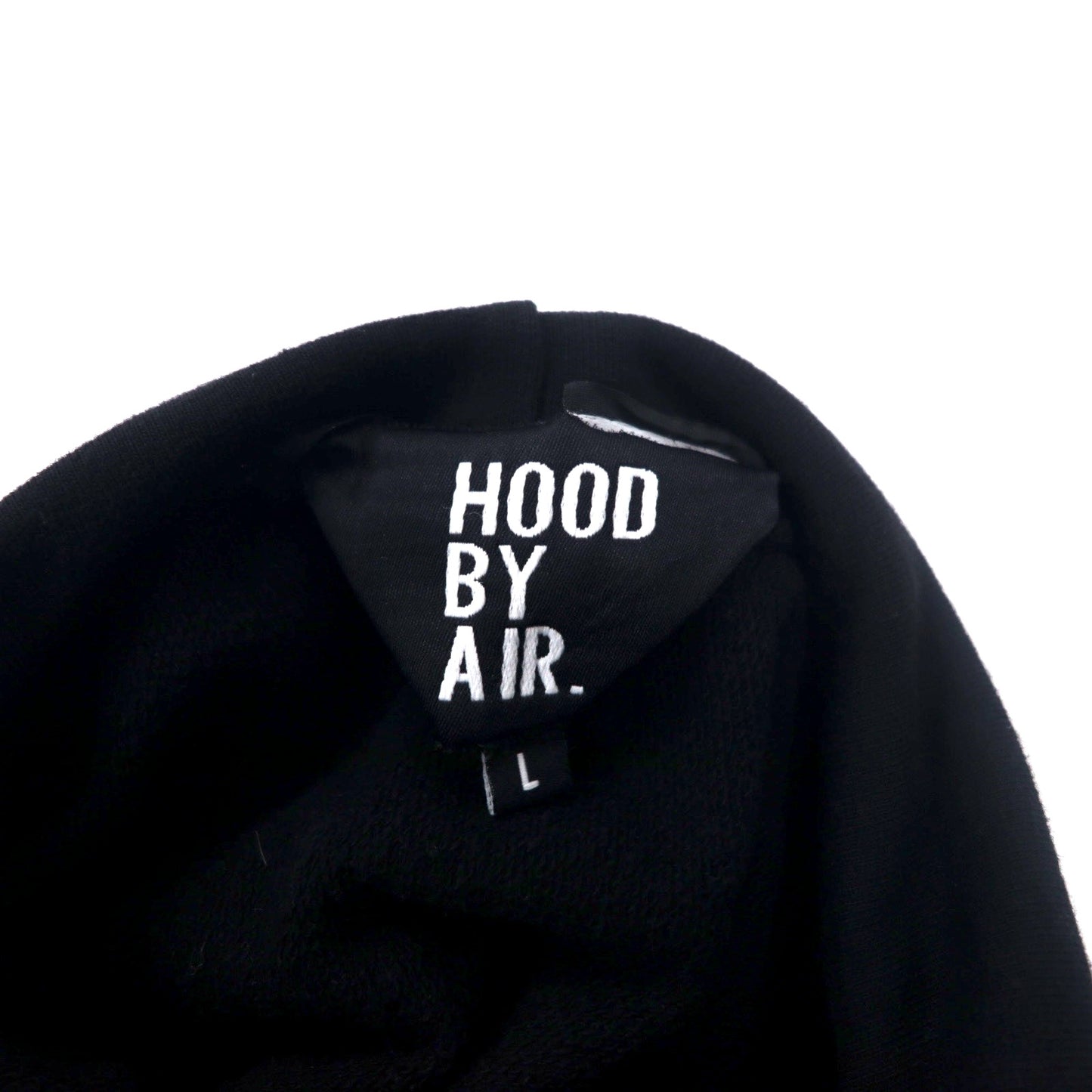 HOOD BY AIR ヨーロッパ製 HBA ボックスロゴ フーディー プルオーバーパーカー L ブラック コットン 袖ロゴ BOX LOGO HOODIE