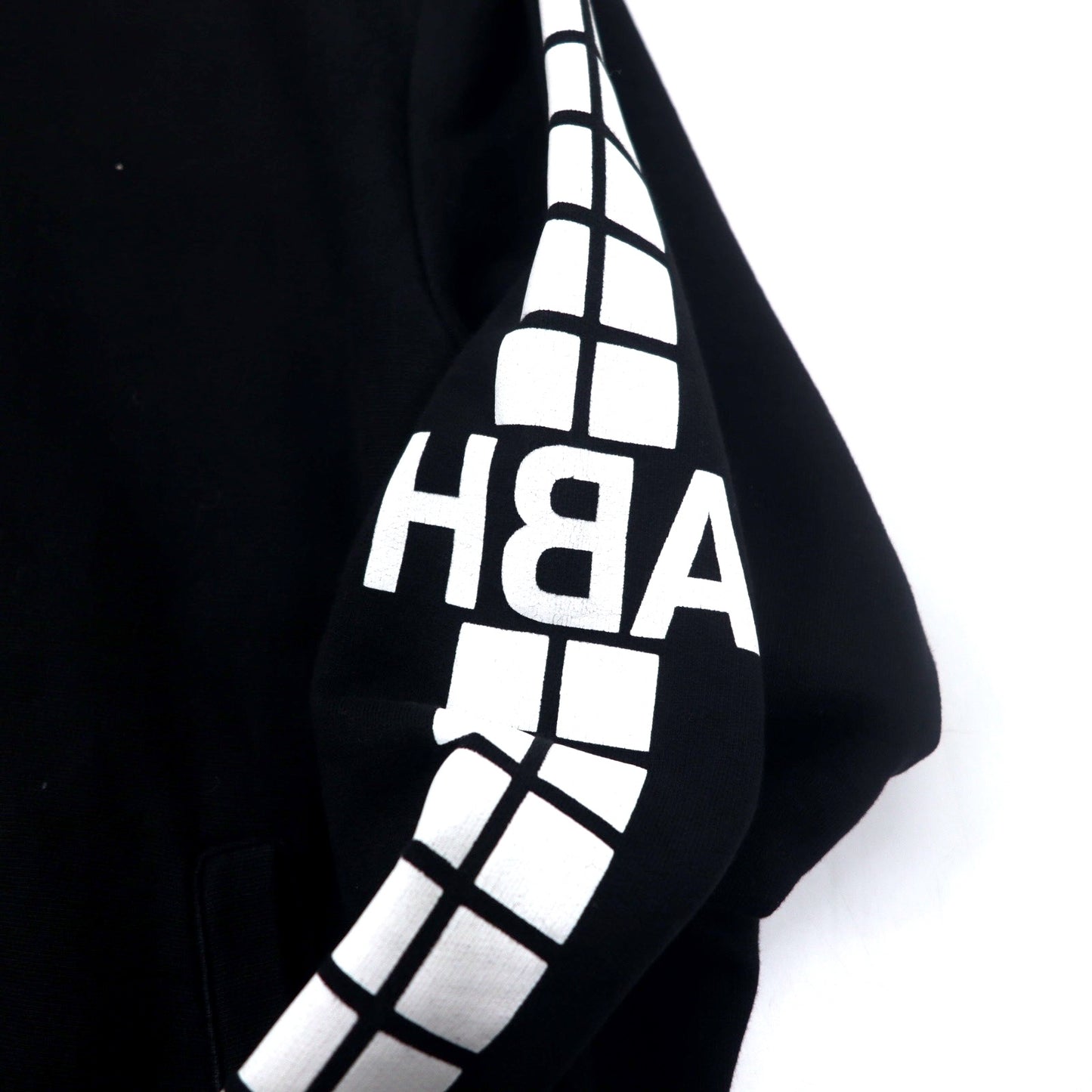 HOOD BY AIR ヨーロッパ製 HBA ボックスロゴ フーディー プルオーバーパーカー L ブラック コットン 袖ロゴ BOX LOGO HOODIE