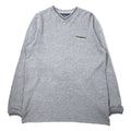 日本然リトテ-古着オンライン-CHAPS RALPH LAUREN 90年代 Vネック ロングスリーブ Tシャツ ロンT L グレー コットン ワンポイントロゴ刺繍-CHAPS RALPH LAUREN 90's V-Neck Long Sleeve T-Shirt Long T L Gray Cotton One Point Logo Embroidery