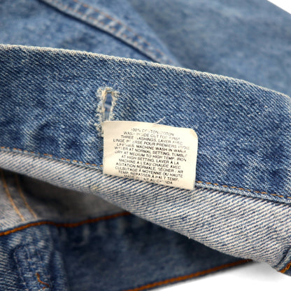 Y.A.R.N. × 90s Levi's オレンジタブ 75505 リメイク 再構築 ニット スカル デニムジャケット Knit Skull Denim Jacket Gジャン L ハンドメイド