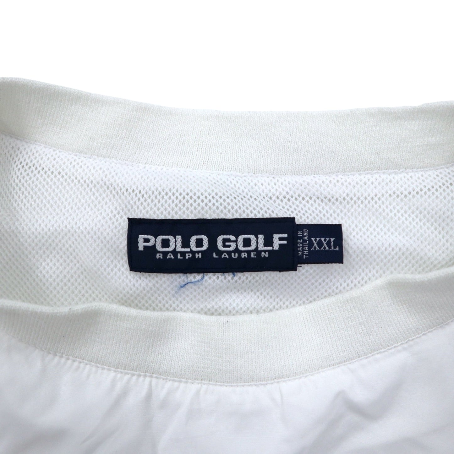 POLO GOLF RALPH LAUREN 90年代 ピステ プルオーバー ナイロンジャケット XXL ホワイト メッシュライナー ワンポイント 刺繍