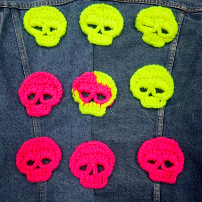 Y.A.R.N. × 90s Levi's オレンジタブ 75505 リメイク 再構築 ニット スカル デニムジャケット Knit Skull Denim Jacket Gジャン L ハンドメイド