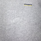 CHAPS RALPH LAUREN 90年代 Vネック ロングスリーブ Tシャツ ロンT L グレー コットン ワンポイントロゴ刺繍