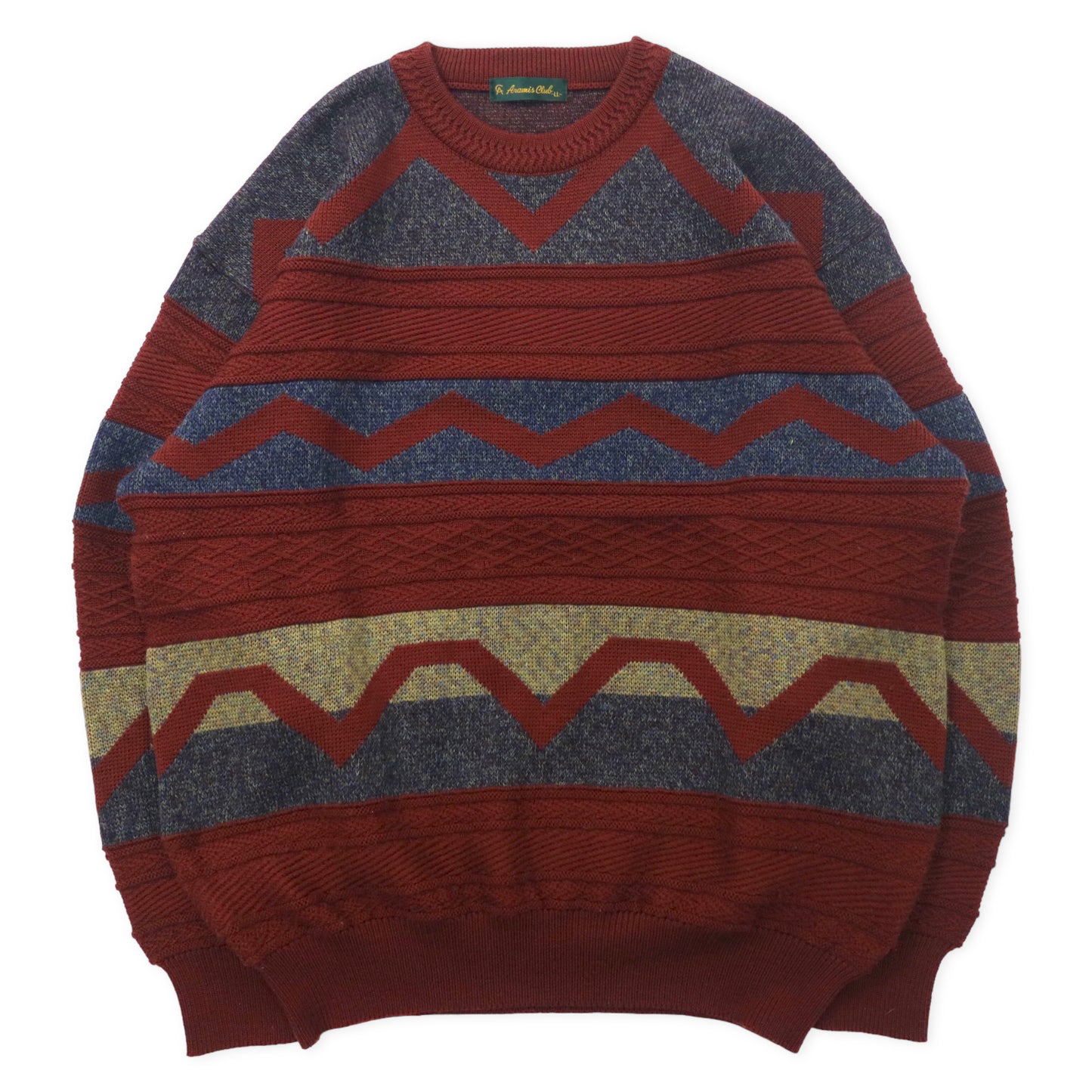 ARAMIS CLUB Alan Knit Sweater LL Brown Patterned 3D Wool Big Size 