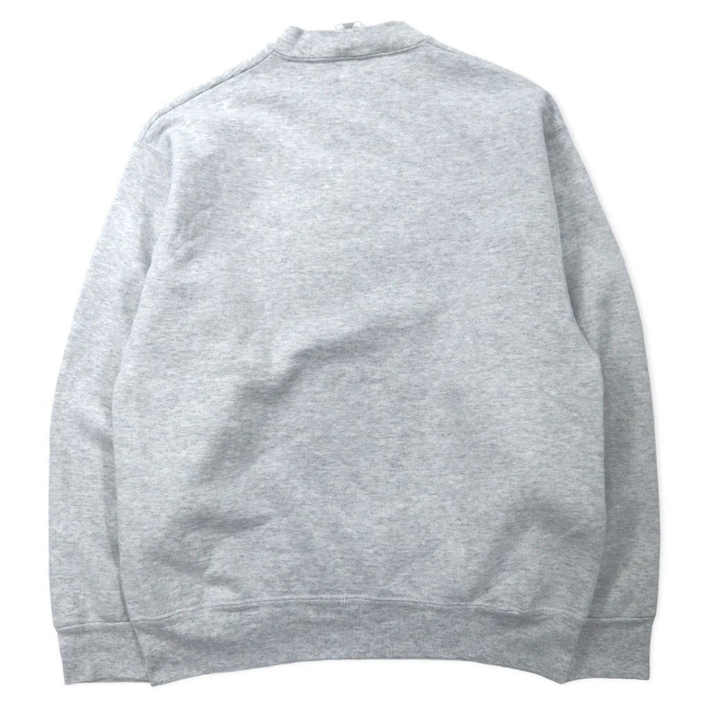 FRUIT OF THE LOOM Made in USA 90's SUPER COTTON Hockey Print Sweat M Gray Cotton Brushed Back CHASKA HOCKEY