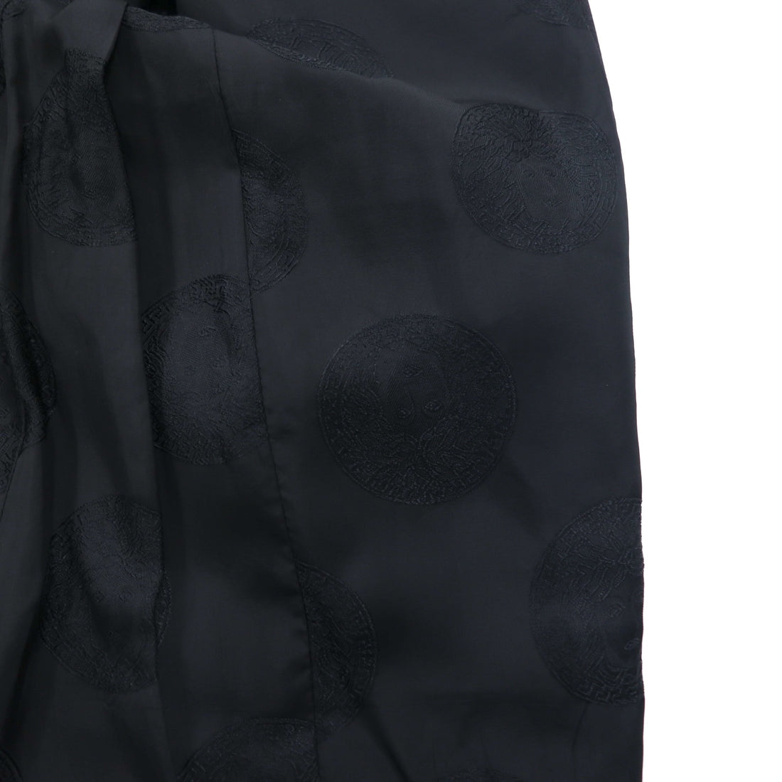 GIANNI VERSACE Made in Italy Oversized 3B Suit Set M Black Wool Medusa All-over Lining Wide Slacks COUTURE