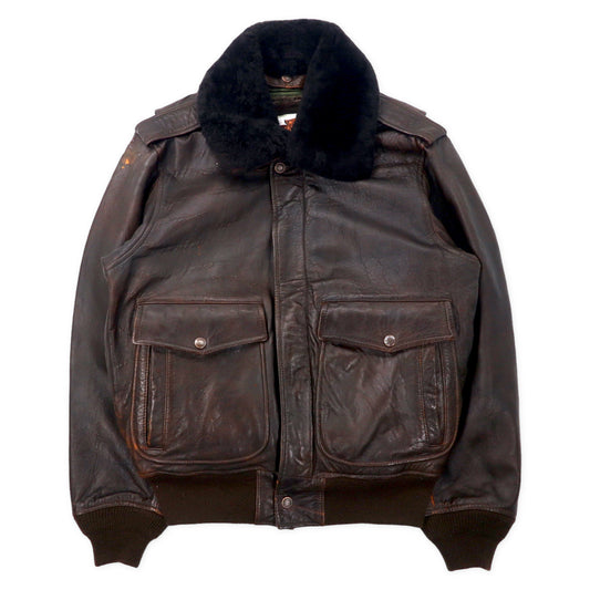 週間売れ筋 ロビンソン韓国製羊革のフライトジャケット USサイズM 