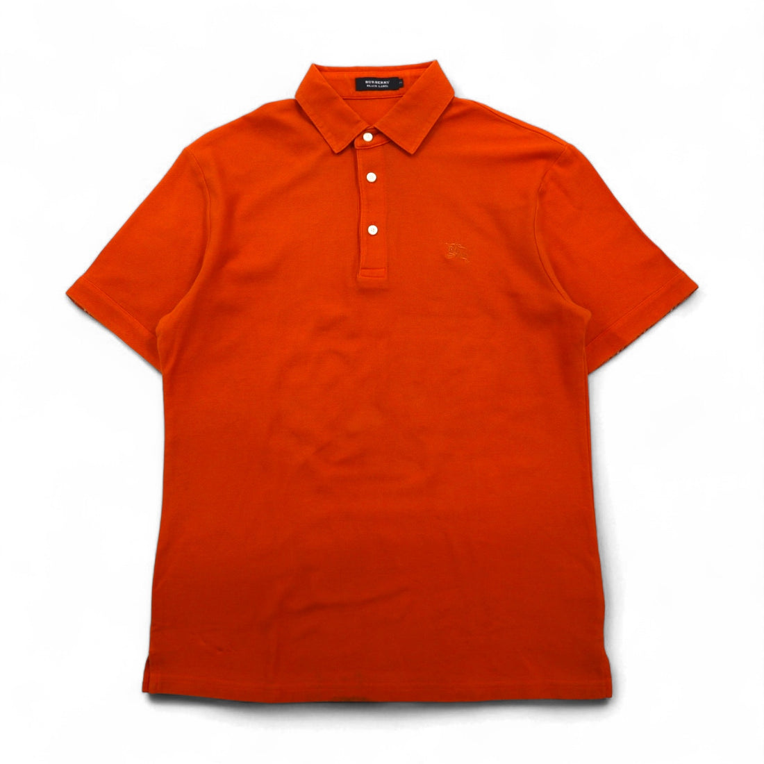 BURBERRY BLACK LABEL Polo Shirt, Size L, Orange Cotton, Pique