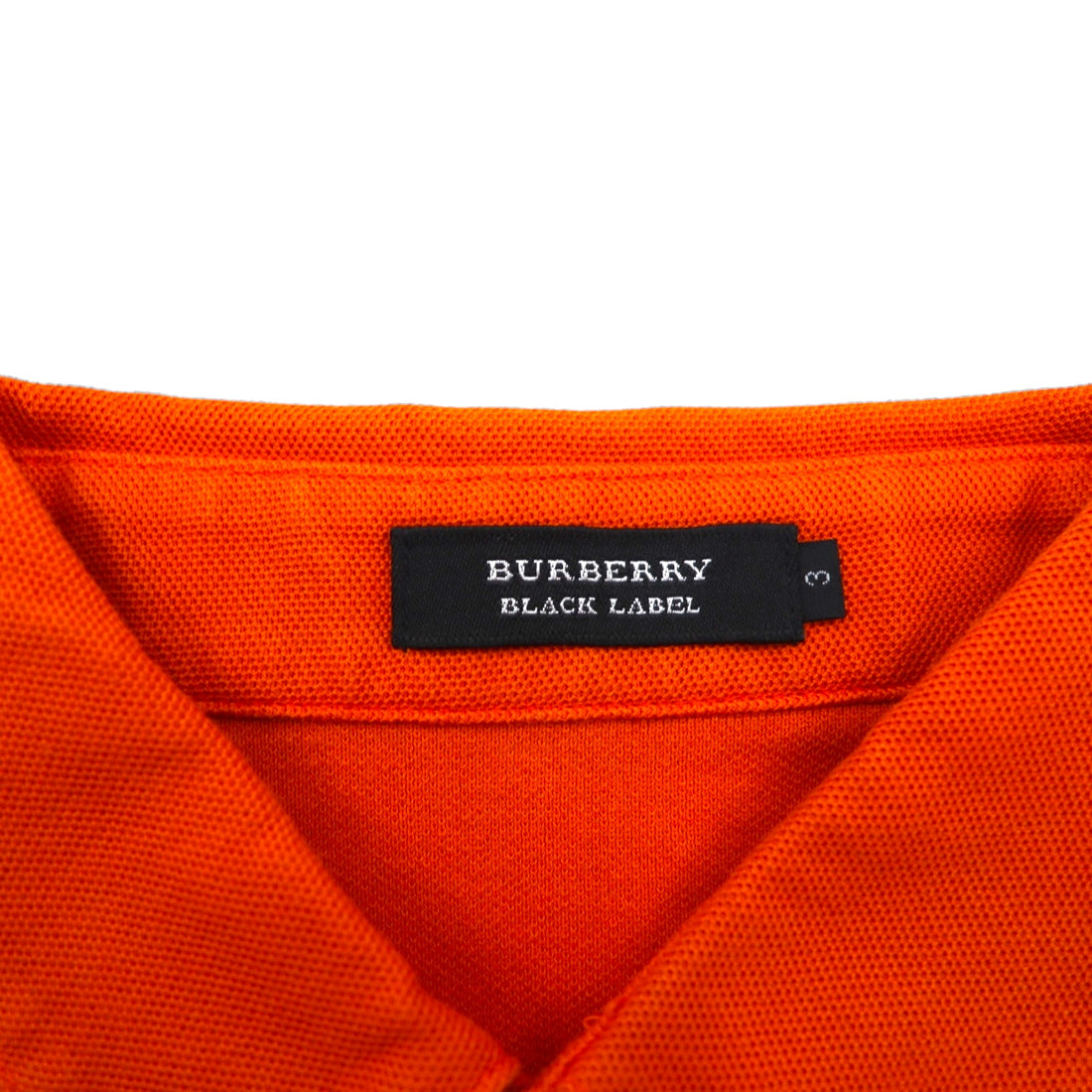 BURBERRY BLACK LABEL Polo Shirt, Size L, Orange Cotton, Pique