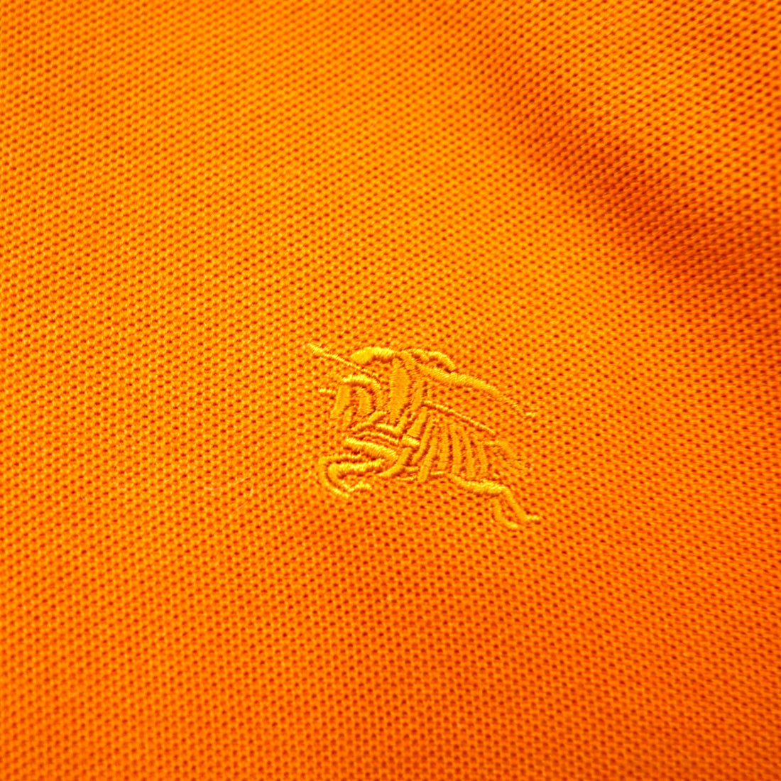 BURBERRY BLACK LABEL Polo Shirt, Size L, Orange Cotton, Pique