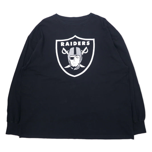 NFL TEAM APPAREL ロングスリーブ Tシャツ ロンT 2XL ブラック コットン RAIDERS ビッグサイズ