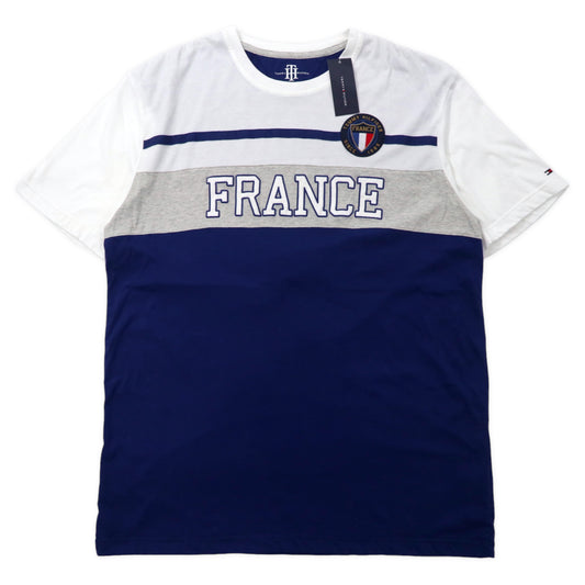 日本然リトテ-古着オンライン-TOMMY HILFIGER Tシャツ XXL ホワイト コットン FRANCE 未使用品-TOMMY HILFIGER T-Shirt XXL White Cotton France Unused