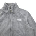 THE NORTH FACE Full Zip Fleece Jacket M Gray Polyester Logo Embroidery US Standard