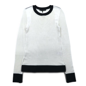rag & bone / JEAN メッシュ ロングスリーブTシャツ ロンT XS ホワイト コットン レーヨン