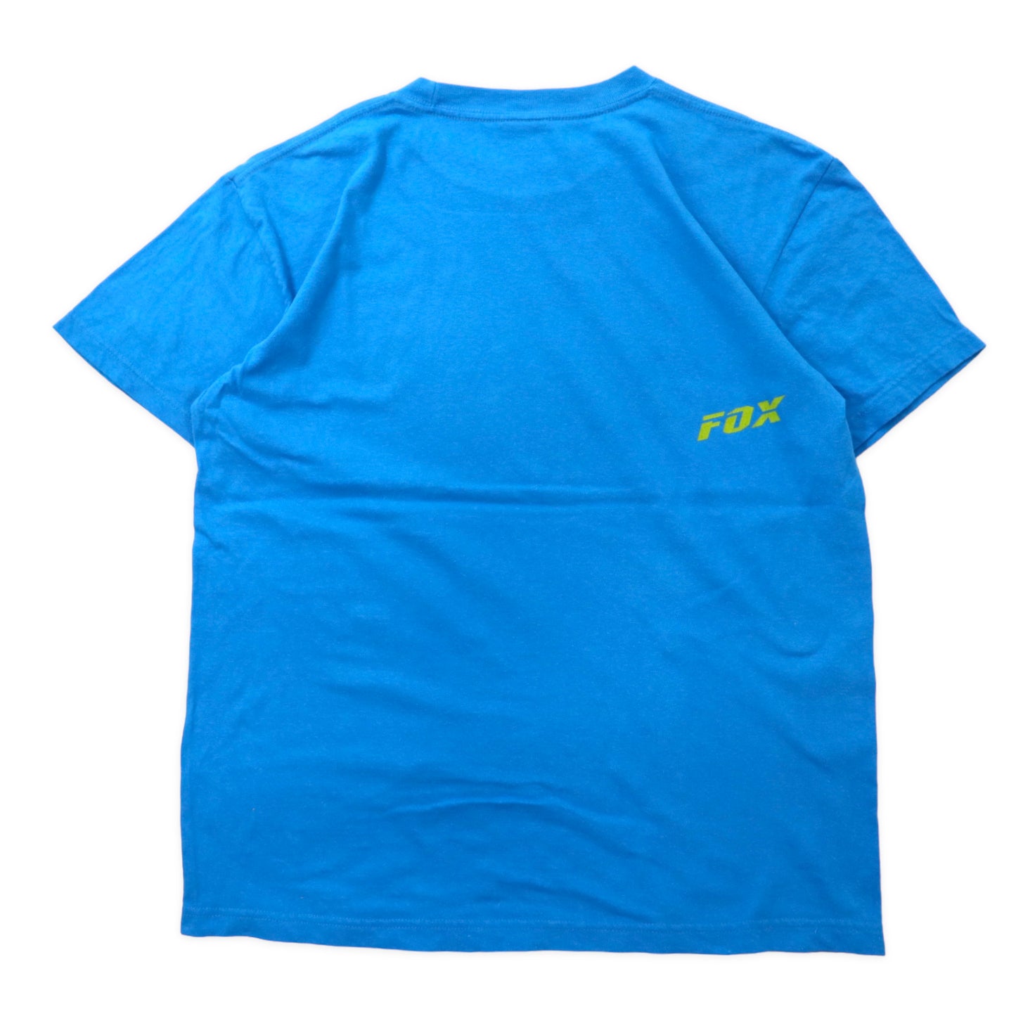 FOX RACING ロゴプリントTシャツ L ブルー コットン メキシコ製