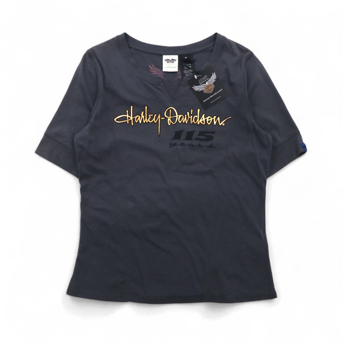 HARLEY DAVIDSON ロゴプリントTシャツ M グレー コットン 115周年記念モデル 未使用品