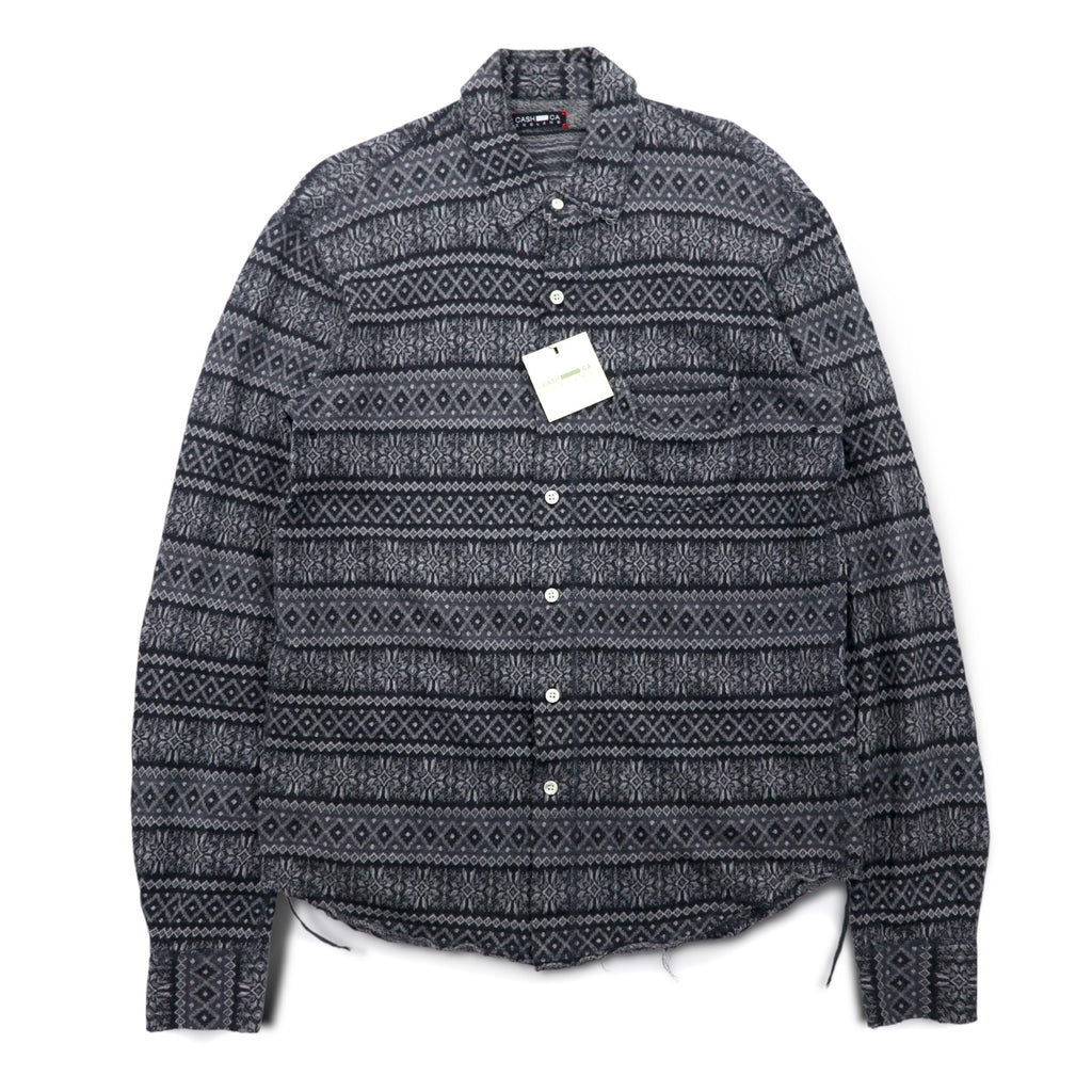 CASH CA カットオフ シャツ M グレー 総柄 ノルディック CAW11-SH0011 日本製