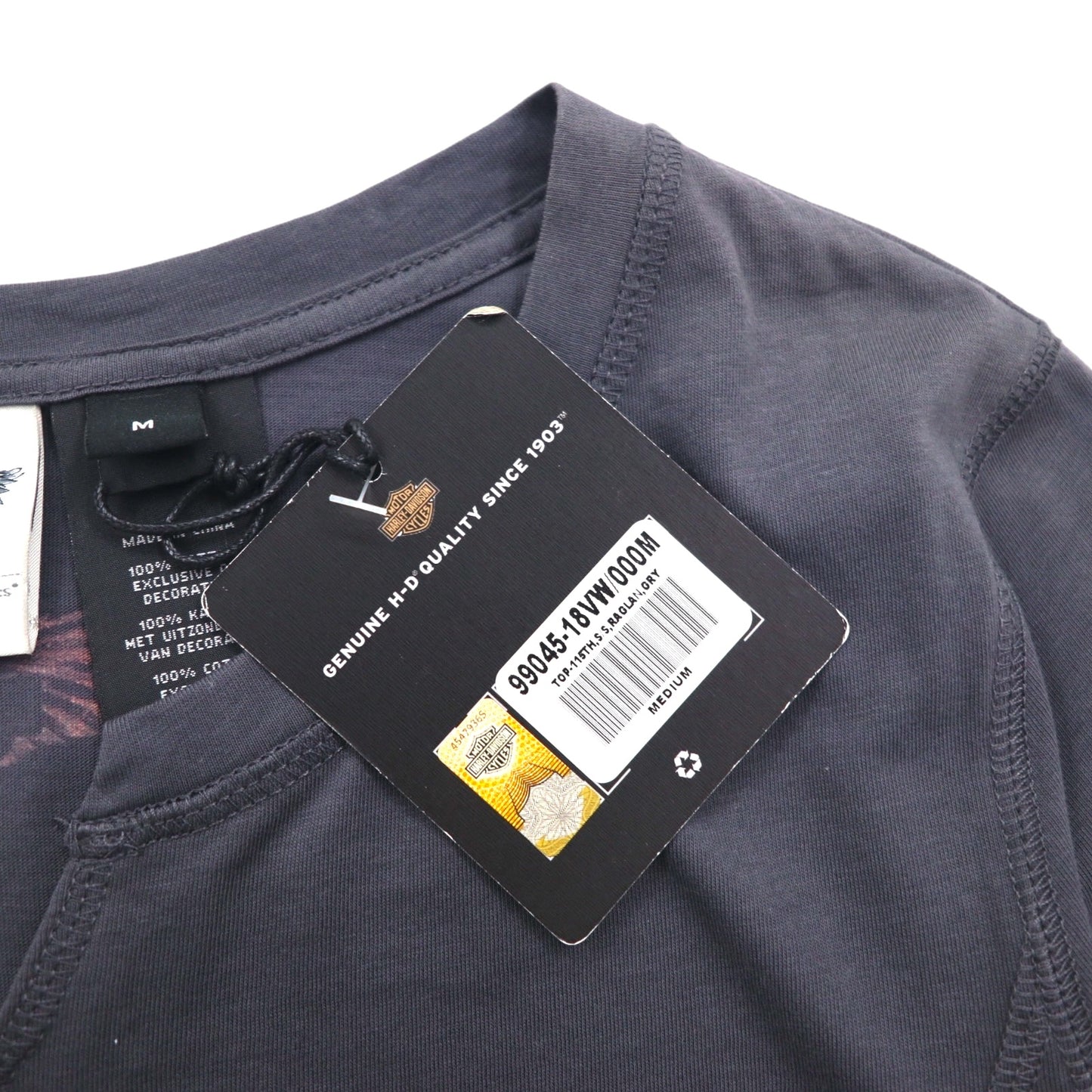 HARLEY DAVIDSON ロゴプリントTシャツ M グレー コットン 115周年記念モデル 未使用品