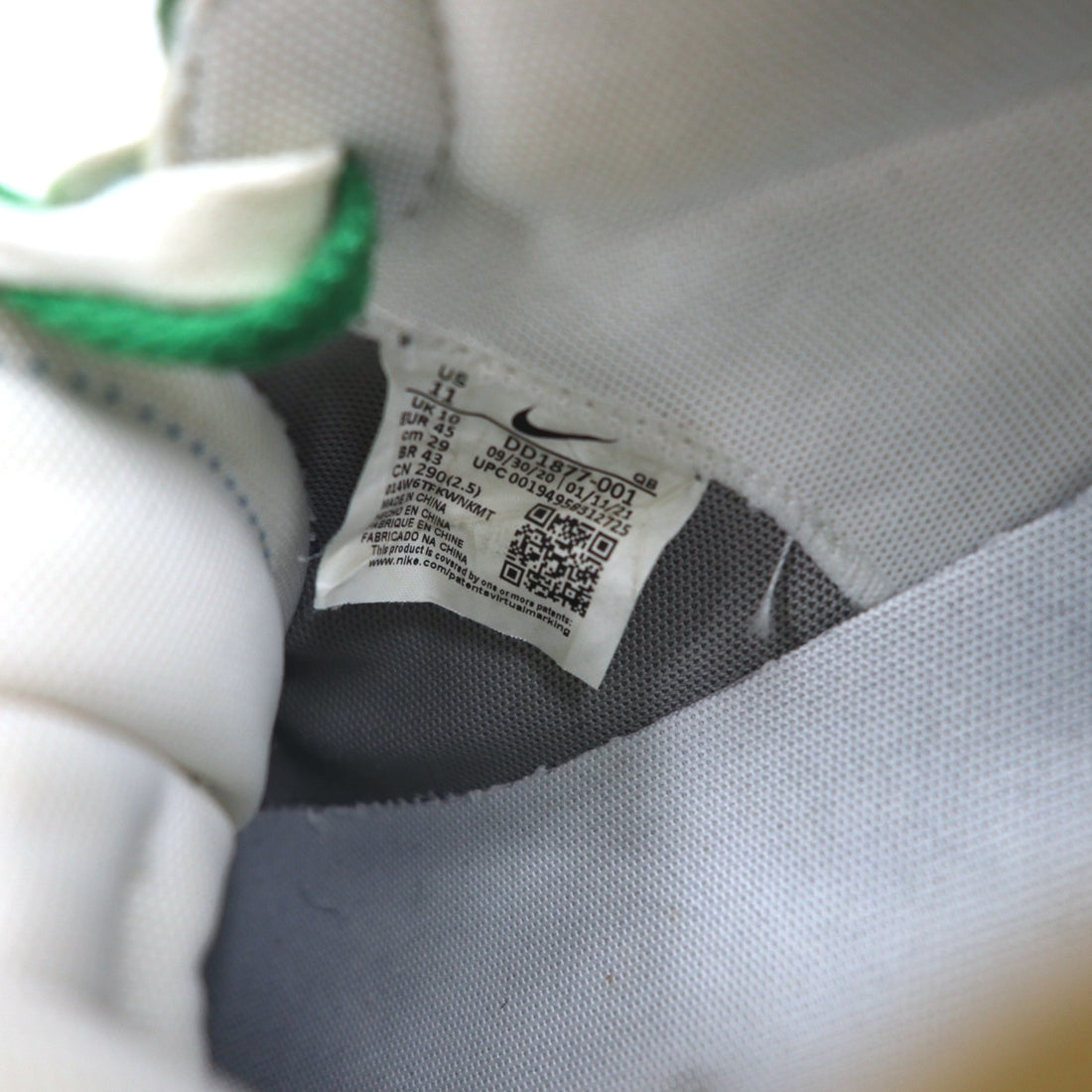 NIKE × sacai Blazer Low Sneakers 29cm Grey Green Classic Green DD1877-001