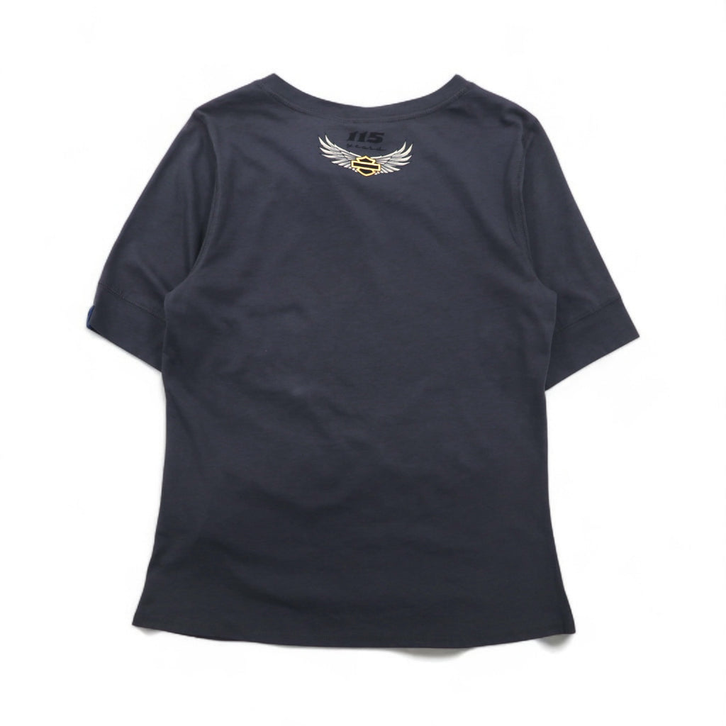 HARLEY DAVIDSON ロゴプリントTシャツ M グレー コットン 115周年記念モデル 未使用品