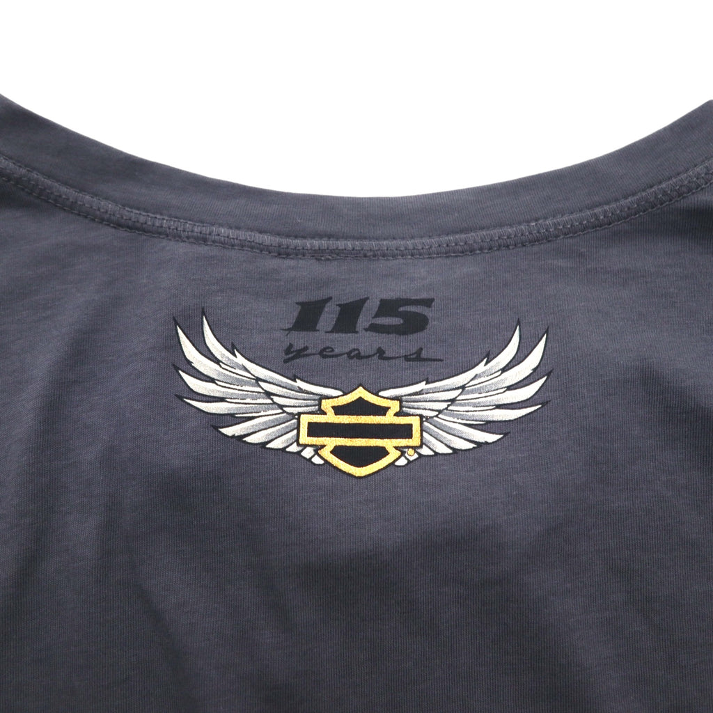 HARLEY DAVIDSON ロゴプリントTシャツ M グレー コットン 115周年記念モデル 未使用品