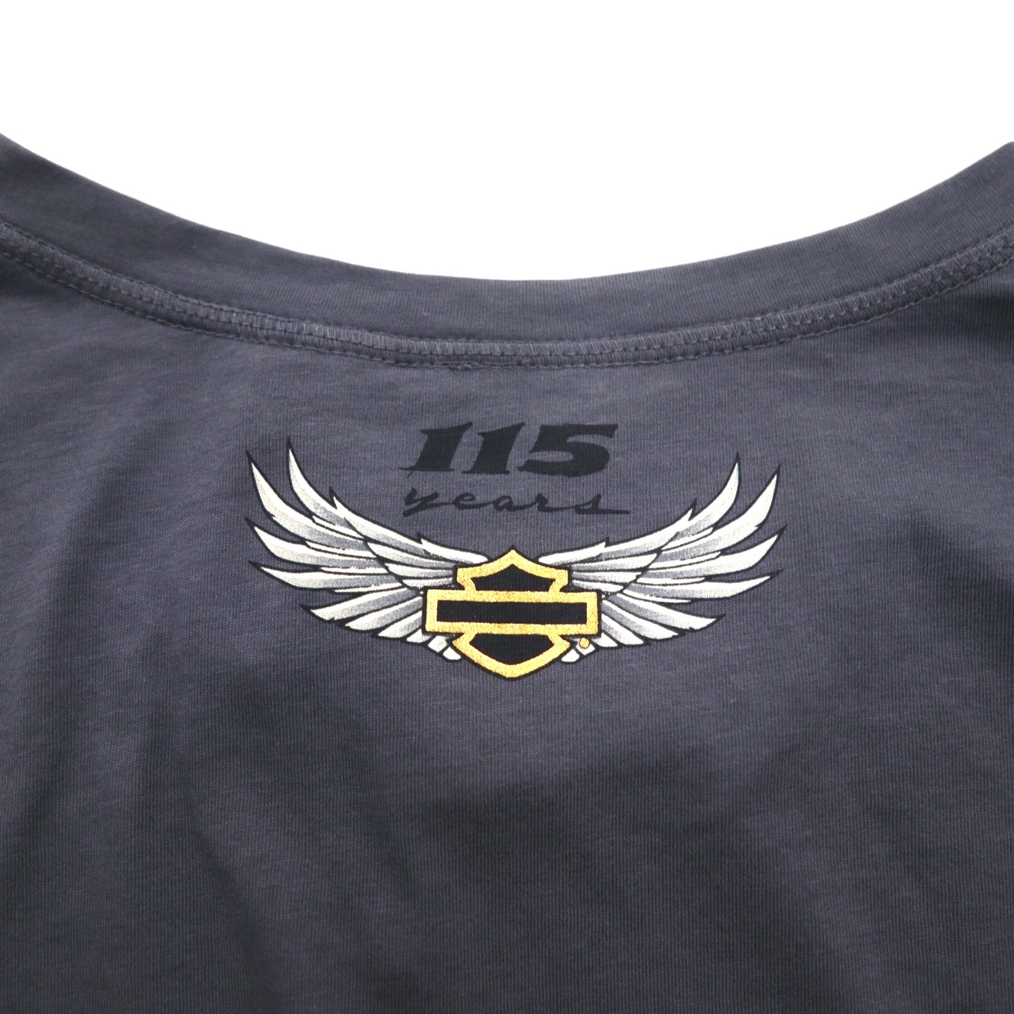 HARLEY DAVIDSON ロゴプリントTシャツ M グレー コットン 115周年記念モデル 未使用品