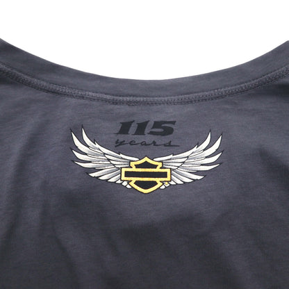 HARLEY DAVIDSON ロゴプリントTシャツ M グレー コットン 115周年記念モデル 未使用品